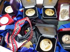 A large quantity of rowing interest medals and badges including member's badges, Henley medals