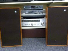 Sony turntable and separates hi-fi system, with Wharfedale stereo speakers