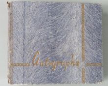 Autograph album including names of Ken Dodd, Petula Clark, Eric Barker, Wayne Dike and Des