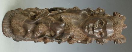 A carved African tree of life bust/figure, H40cm