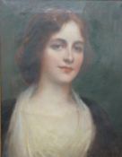 Attributed to John Hanson Walker (1844-1933) oil on canvas 'Nan', pretty lady in white dress with
