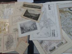 A collection of maps and engravings, many relating to the Derby and Nottingham area including