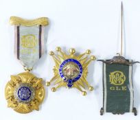 Two hallmarked silver gilt RAOB medals