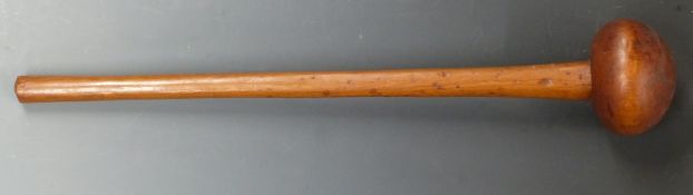 A 19thC African tribal knobkerrie, L54cm, the knop D10cm