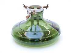 Victorian green glass Christmas tree holder impressed to the base Mignon Patent Schweil. Fabr.