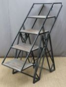 Shop fitting, haberdashery or similar adjustable shelf unit with metal base and frame, W58 x D68 x