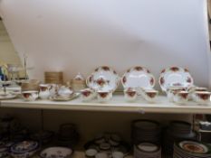 A collection of Royal Albert Old Country Roses dinner and tea ware, six place settings for the