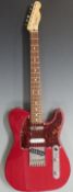 Fender Telecaster Mexican made electric lead / rhythm guitar in lacquered cherry red finish with