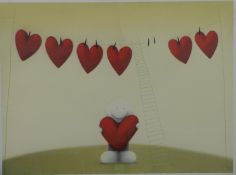 Doug Hyde signed limited edition (390/595) print 'Seven Days a Week' character holding a heart,