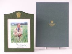 HRH Prince Charles signed/autographed presentation photograph in Ettinger leather easel backed frame