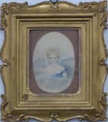 Cassidy Scott watercolour portrait of an angel, signed and dated 1817 lower right, in ornate