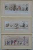 Boris O' Klein three humorous dog prints from the 'Dogs of Paris' series, two signed and named in