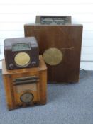 Three vintage radios comprising Murphy floor standing three band example, Gilbert Art Deco example
