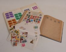 Strand stamp album of all-world stamps and a book of mainly GB stamps - QEII mint in singles and