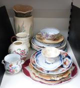 19th/20thC ceramics including Copenhagen dish, Greys pottery vase, Wedgwood Tigris vase, Dresden,
