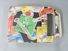 Sixteen 1970s demos in a 1960s record carrier