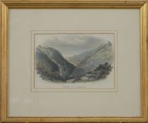 Antique print Lynton and Lynmouth, 11 x 16.5cm, in gilt frame