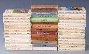 Observer Books, a collection of 38 volumes including Aircraft, Manned Spaceflight, Show Jumping,