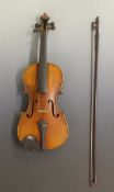 Late 19th/early 20thC violin labelled Antonius Stadivarius Cremonensis Faciebat 1721 with 36cm two
