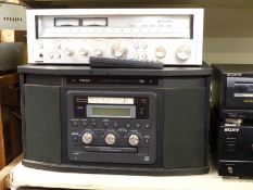 Teac T4P multi-music player/CD recorder GF-650, together with a Sanyo stereo receiver JCX 2300K