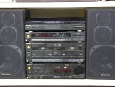 Technics stereo system including turntable, speakers etc