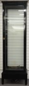 Ex Superdry tall glazed display cabinet or shopfitting / haberdashery cabinet with gloss black