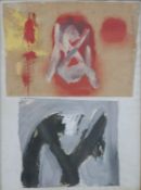 Patrick Dolan (1926-1980 Irish) abstract composition, oil on canvas and oil on paper both mounted on
