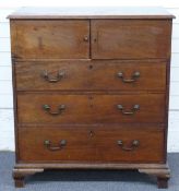Georgian mahogany chest of drawers comprising for drawers behind hinged cupboard and three long