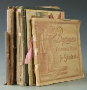Two Victorian scrap albums filled with chromolithographic Christmas greeting cards and scraps,