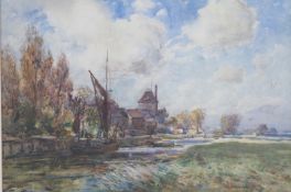 Thomas W Morley(1859-1925) watercolour 'The River Stour' and 'Old Brewery, Sandwich, Kent', signed