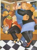 Beryl Cook signed print 'Shall We Dance?' with blind stamp lower left and signed in pencil lower