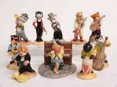 Ten Beswick cat band figures