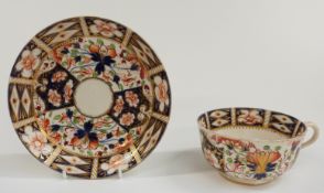 19thC Crown Derby Imari cup and saucer, H7cm