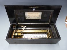 Etouffoirs en Acier a soit Spiraux 19thC Swiss 6 air musical box with twin spring barrel, playing on