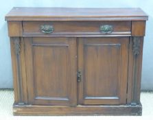 Victorian mahogany sideboard with single drawer above cupboard, W101 x D35 x H82cm