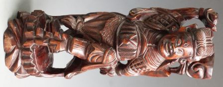 Chinese carved hardwood figure, H 37cm