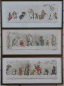 Boris O' Klein three humorous dog prints from the 'Dogs of Paris' series, all signed and named in