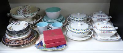 Dinner and tea ware including Royal Doulton Merryweather, Old Leeds Sprays, Spode, Crown Derby