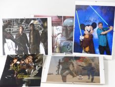 Five signed Star Wars interest 8x10 inch photographs including Jeremy Bullock and Mark Hamill