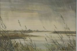 Cavendish Morton (1911-1979) watercolour of estuary or similar river landscape, signed and dated