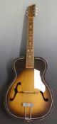 Valencia cello fronted acoustic guitar fitted with six steel strings