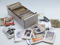 Approximately 600 mixed postcards to include film stars, advertising, early greetings, sentiment,