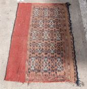 Handmade rug, wall hanging or saddlebag with geometric design, 117x72cm
