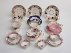 Crown Derby cups and saucers, Vienna style teaware etc