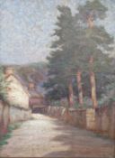 J.Wilkinson oil on canvas 'Evening Sunshine' Clun, named and titled verso.