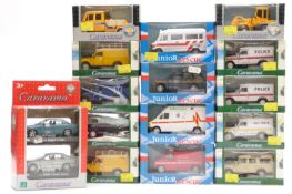 Sixteen Cararama diecast model vehicles including emergency vehicles, Land Rovers etc, all in