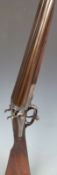 George Edward Lewis 12 bore side by side hammer action shotgun with named and engraved locks,