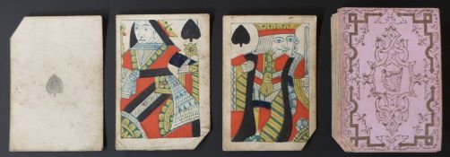 Possibly Woolley & Sabine ‘Waste’ playing cards with bottom right corner cut off all cards (to avoid
