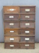 Amona office/shopfitting/haberdashery Stolzenberg oak filing cabinet with lift and slide fronts with