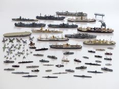 Fifty-two Neptun and similar diecast model waterline ships, largest 13cm long together with 43